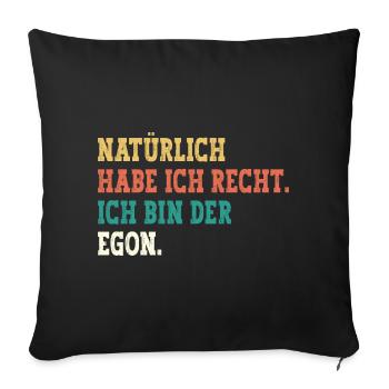 Egon Lustiger Spruch Vorname Name Egon - Sofakissenbezug 45 x 45 cm - Schwarz - Vorne