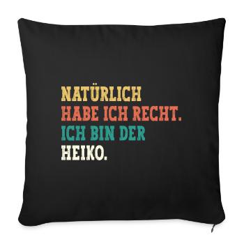 Heiko Lustiger Spruch Vorname Name Heiko - Sofakissenbezug 45 x 45 cm - Schwarz - Vorne