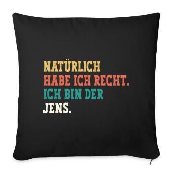 Jens Lustiger Spruch Vorname Name Jens - Sofakissenbezug 45 x 45 cm - Schwarz - Vorne