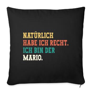 Mario Lustiger Spruch Vorname Name Mario - Sofakissenbezug 45 x 45 cm - Schwarz - Vorne