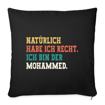 Mohammed Lustiger Spruch Vorname Name Mohammed - Sofakissenbezug 45 x 45 cm - Schwarz - Vorne