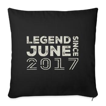 June 2017 Birthday June 2017 June Gift 2017 - Sofa pillowcase 17,3'' x 17,3'' (45 x 45 cm) - black - Front