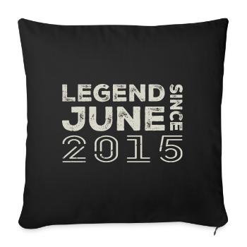 June 2015 Birthday June 2015 June Gift 2015 - Sofa pillowcase 17,3'' x 17,3'' (45 x 45 cm) - black - Front