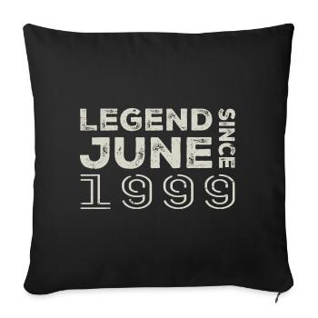 June 1999 Birthday June 1999 June Gift 1999 - Sofa pillowcase 17,3'' x 17,3'' (45 x 45 cm) - black - Front