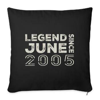 June 2005 Birthday June 2005 June Gift 2005 - Sofa pillowcase 17,3'' x 17,3'' (45 x 45 cm) - black - Front
