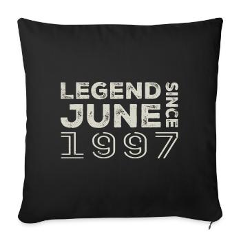 June 1997 Birthday June 1997 June Gift 1997 - Sofa pillowcase 17,3'' x 17,3'' (45 x 45 cm) - black - Front