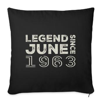 June 1963 Birthday June 1963 June Gift 1963 - Sofa pillowcase 17,3'' x 17,3'' (45 x 45 cm) - black - Front