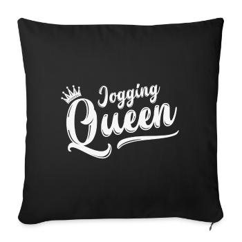 Jogging Queen Queen Jogging Running Sports Gift - Sofa pillowcase 17,3'' x 17,3'' (45 x 45 cm) - black - Front