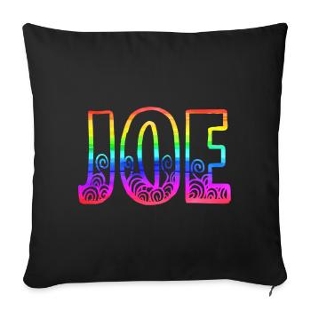 joe rs rainbow - Sofa pillowcase 17,3'' x 17,3'' (45 x 45 cm) - black - Front