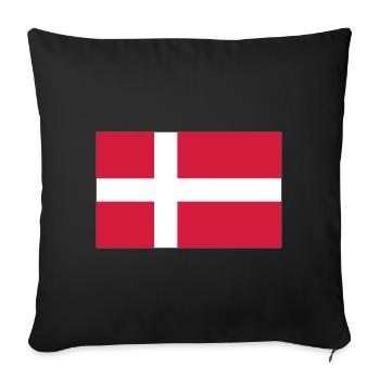 Drapeau du Danemark - Housse de coussin décorative 45 x 45 cm - noir - Devant
