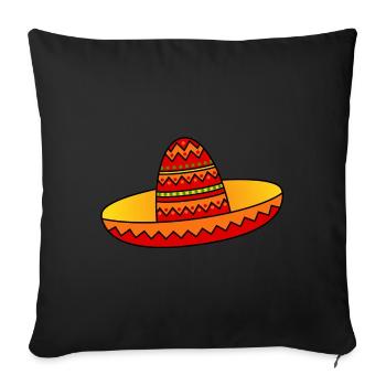 sombrero - Sofa pillowcase 17,3'' x 17,3'' (45 x 45 cm) - black - Front