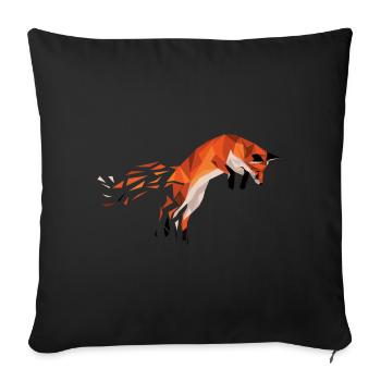 Geometrische Tiere - Geometrischer Fuchs - Sofakissenbezug 45 x 45 cm - Schwarz - Vorne