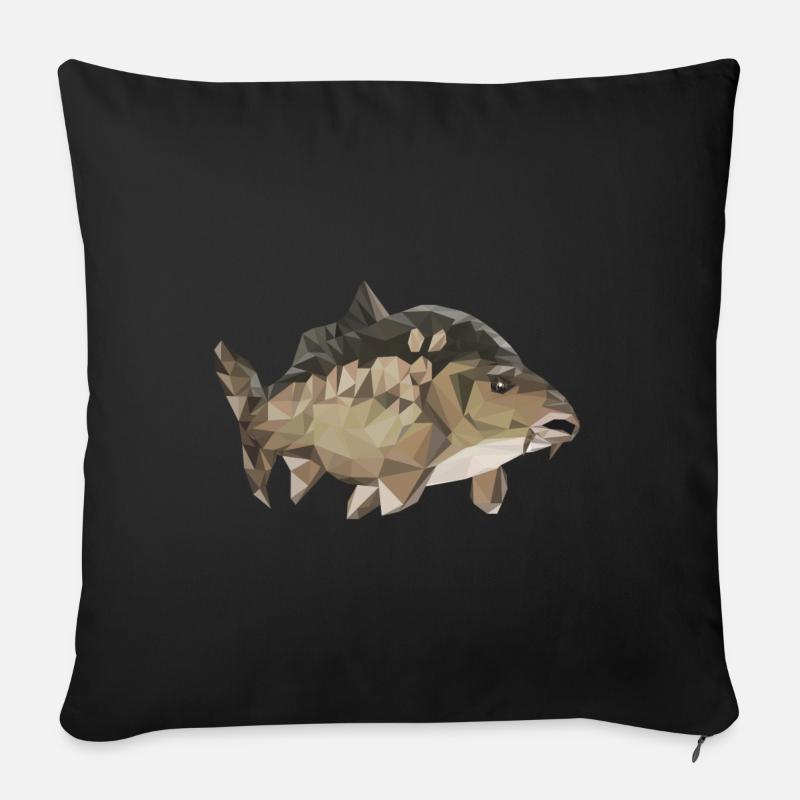 Carpes poissons - Housse de coussin décorative 45 x 45 cm - noir