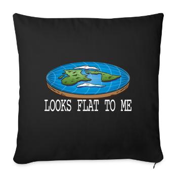 Looks Flat To Me Flat Earth Society Flache Erde - Sofa pillowcase 17,3'' x 17,3'' (45 x 45 cm) - black - Front