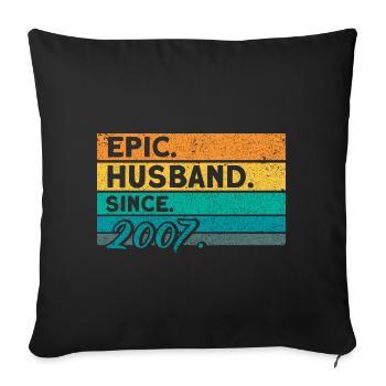 15th Wedding Anniversary Couple Design 15 Years of Marriage - Sofa pillowcase 17,3'' x 17,3'' (45 x 45 cm) - black - Front