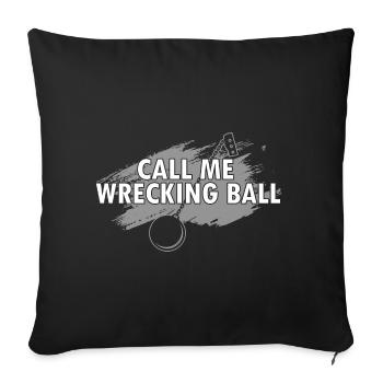 House demolition and house renovation - Sofa pillowcase 17,3'' x 17,3'' (45 x 45 cm) - black - Front