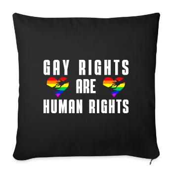 Rainbow Heart Friendship Queer Gift LGBT - Housse de coussin décorative 45 x 45 cm - noir - Devant