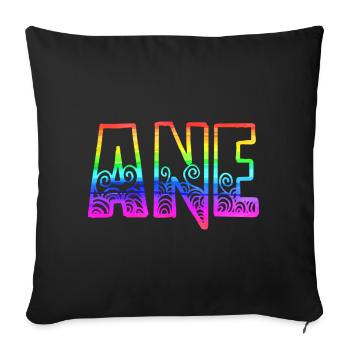 Ane RS Arc-en-ciel - Housse de coussin décorative 45 x 45 cm - noir - Devant