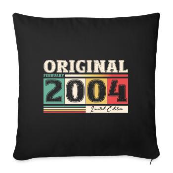 20th Birthday Husband February Vintage 2004 Original - Sofa pillowcase 17,3'' x 17,3'' (45 x 45 cm) - black - Front