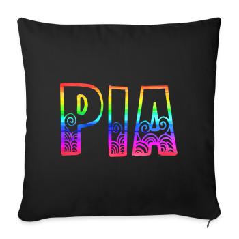 pia rs rainbow - Sofa pillowcase 17,3'' x 17,3'' (45 x 45 cm) - black - Front