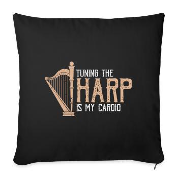 Conceptions de joueurs de harpe pour les conceptions de joueurs de harpe - Housse de coussin décorative 45 x 45 cm - noir - Devant
