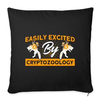 Cryptozoologie Kryptoide Monster Nerd Cadeau - Housse de coussin décorative 45 x 45 cm - noir - Devant