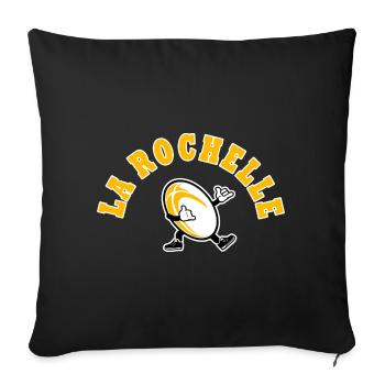 Rugby La Rochelle sport rugby supporter from La Rochelle - Sofa pillowcase 17,3'' x 17,3'' (45 x 45 cm) - black - Front
