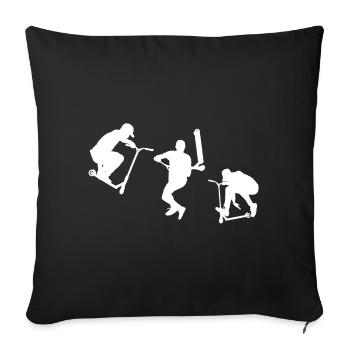 Scooter Stunt Stunts Trick Tretroller Geschenk - Sofakissenbezug 45 x 45 cm - Schwarz - Vorne