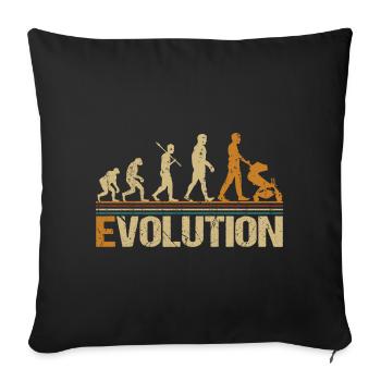 Dad dad with stroller Evolution - Sofa pillowcase 17,3'' x 17,3'' (45 x 45 cm) - black - Front