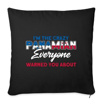 Drapeau panaméen cadeau racines panaméennes - Housse de coussin décorative 45 x 45 cm - noir - Devant