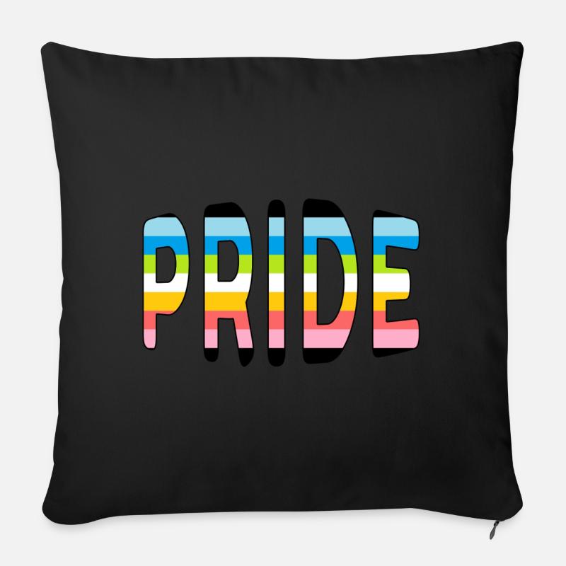 Logo de la fierté Queer - Housse de coussin décorative 45 x 45 cm - noir