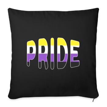 Logo de la fierté Non binaire - Housse de coussin décorative 45 x 45 cm - noir - Devant