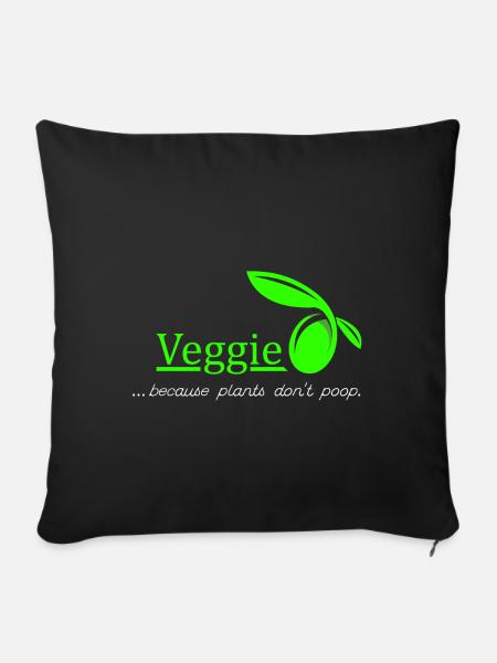 Veggie - végétariens. idée cadeau - Housse de coussin décorative 45 x 45 cm - noir