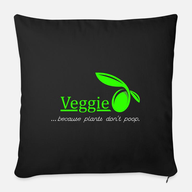 Veggie - végétariens. idée cadeau - Housse de coussin décorative 45 x 45 cm - noir