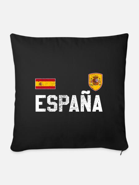 Trikot Spanien - Sofakissenbezug 45 x 45 cm - Schwarz