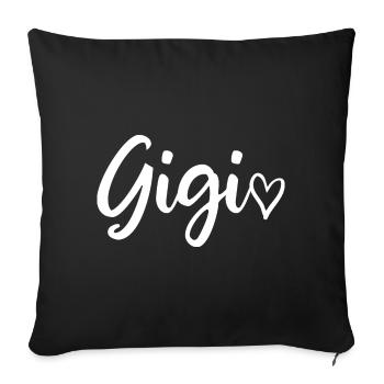 Gigi - Grand-mère cadeau de grand-mère Fête des mères enceinte - Housse de coussin décorative 45 x 45 cm - noir - Devant