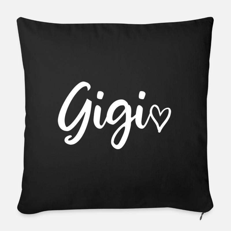 Gigi - Oma Großmutter Geschenk Muttertag schwanger - Sofakissenbezug 45 x 45 cm - Schwarz