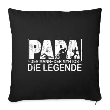 Triathlon Triathlet Papa witziger Legende Spruch - Sofakissenbezug 45 x 45 cm - Schwarz - Vorne