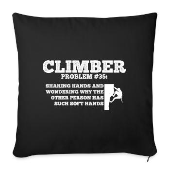 Klettern Bouldern - Sofakissenbezug 45 x 45 cm - Schwarz - Vorne