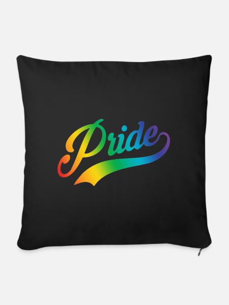 Pride-Skript clr - Sofakissenbezug 45 x 45 cm - Schwarz