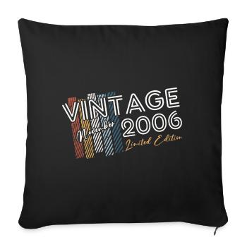 18ème Anniversaire Millésime Novembre 2006 Millésime 2006 - Housse de coussin décorative 45 x 45 cm - noir - Devant