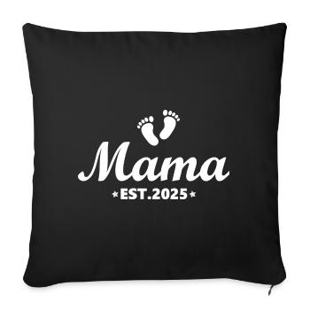 Future maman 2025 Cadeau Grossesse 2025 - Housse de coussin décorative 45 x 45 cm - noir - Devant