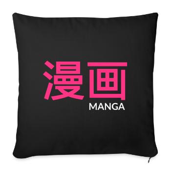 MANGA - Housse de coussin décorative 45 x 45 cm - noir - Devant