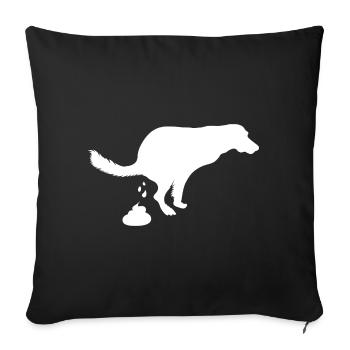 Screaming dog pooping dog - Sofa pillowcase 17,3'' x 17,3'' (45 x 45 cm) - black - Front