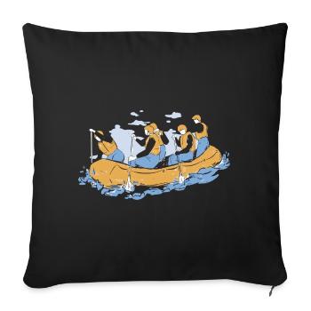 Tenue d’équipe de rafting pour les équipes de navigation de plaisance en montagne - Housse de coussin décorative 45 x 45 cm - noir - Devant