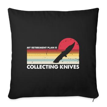 Plan de retraite Couteaux Collectionneurs de couteaux - Housse de coussin décorative 45 x 45 cm - noir - Devant