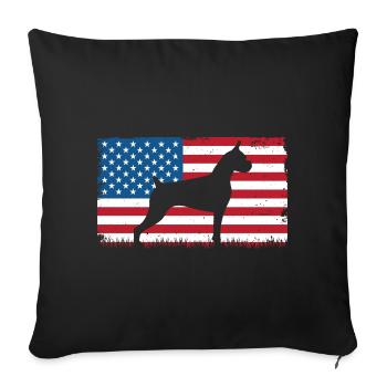Chien boxeur - Housse de coussin décorative 45 x 45 cm - noir - Devant