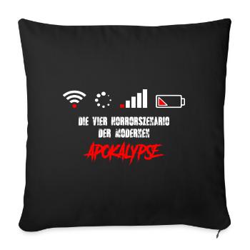 Apokalypse - WLAN - Internet - Akku aus - Sofakissenbezug 45 x 45 cm - Schwarz - Vorne