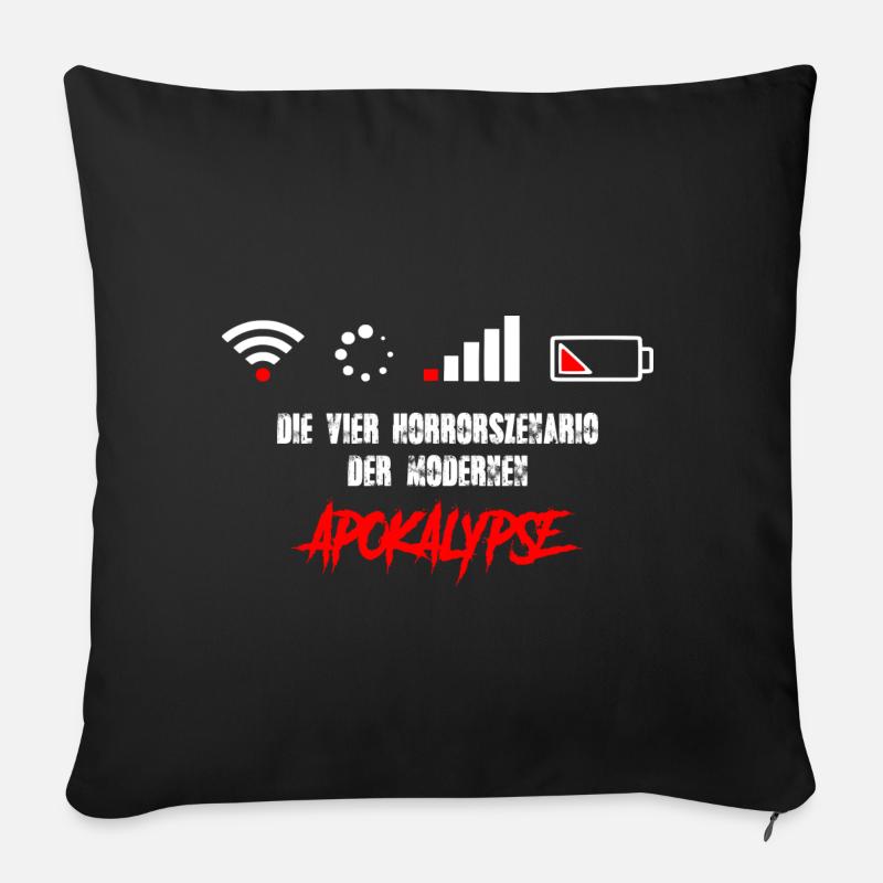 Apokalypse - WLAN - Internet - Akku aus - Sofakissenbezug 45 x 45 cm - Schwarz