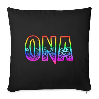ona rs rainbow - Sofa pillowcase 17,3'' x 17,3'' (45 x 45 cm) - black - Front
